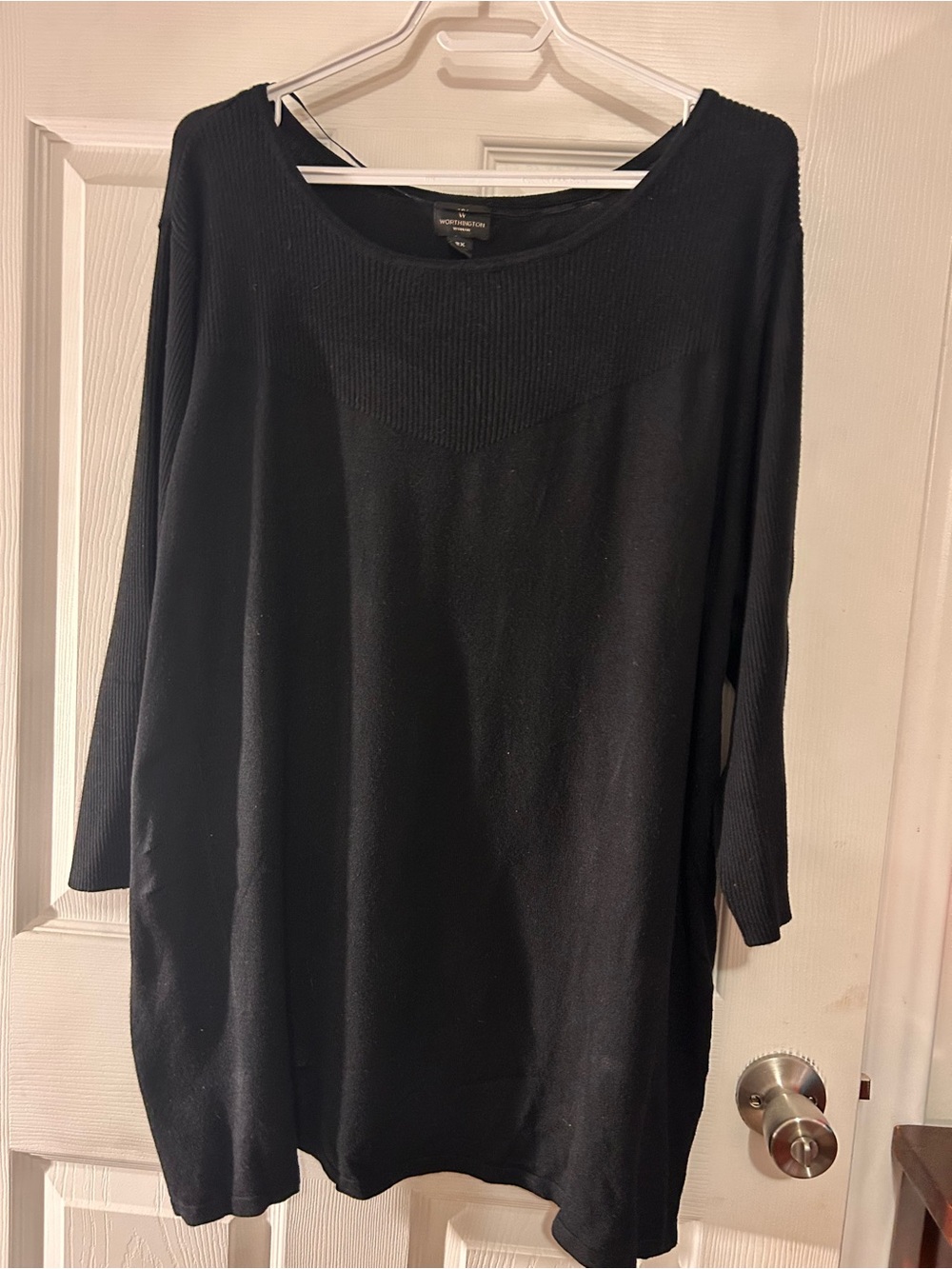Worthington Black Scoop Neck Knit Pullover